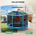 thumbnail image 2 of Trampoline for Kids, 60" Toddler Mini Trampoline with Enclosure Net, Basketball Hoop, 2 of 7
