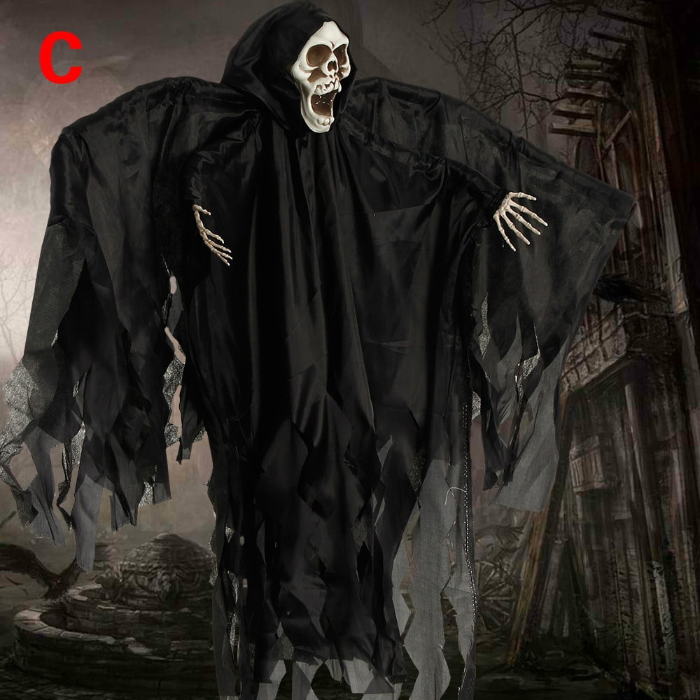6 PCS Halloween Hanging Ghost Prop Scary Decor Halloween Ghost Decorations 3 Colors Design