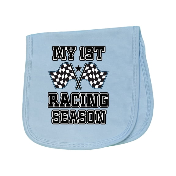 Inktastic My 1st Racing Season Checkered Flags Baby Burp Cloth