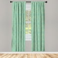 thumbnail image 4 of Ambesonne Damask Window Curtains, Modernized Antique Damask, Each 28" W x 95" L, Pale Teal and Cream, 4 of 4