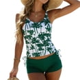 thumbnail image 6 of zaveiop Women’s Two Piece Tankini Swimsuit with U Neck Adjustable Straps and Swim Shorts for Modest Family Beach Vacation (Green05, M), 6 of 8