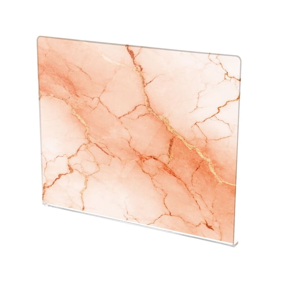 13.4" x 16.5" Food-Grade Acrylic Cutting Board Non-Slip Kitchen Chopping Board Light Orange Marble Crack