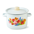thumbnail image 3 of Novomoskovsjka Posuda Spring Bouquet Cylindrical Enamel Pot with Lid Set of 3 pcs 2.1Qt/4.8Qt/5.8Qt Enameled Steel Stockpots Cooking Pot Induction Pot Kitchen Pot Stock Pot Soup Pot, 3 of 8