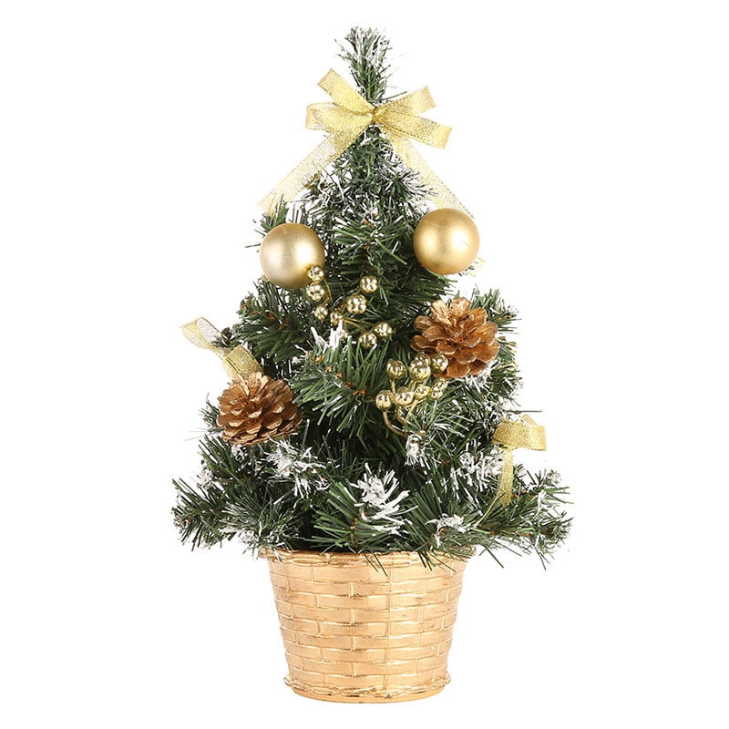 2pcs Christmas Tree Mini Pine Trees Home Desktop Decor Christmas Decor Kids EF 