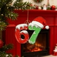 thumbnail image 3 of WKSCLPAI 2025 New Gingerbread 67 Christmas Ornament, Funny Six Seven Acrylic Tree Hanging Decorations, 67 Meme Holiday Home Decor, Xmas Gifts for Friends, Secret Santa(4" #B), 3 of 8