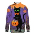 thumbnail image 5 of Men's Halloween Casual Long Sleeve Shirts Half Button Casual Pullover Trendy Fall Tops, 5 of 7