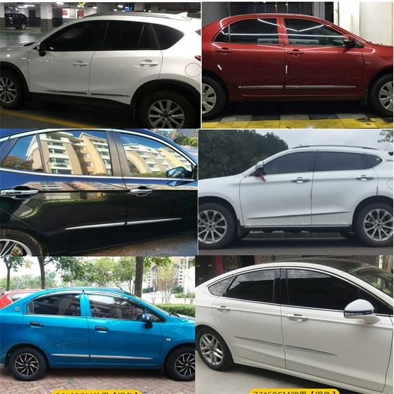 Zyutaosan Chrome Side Skirt Door Side Line Sill Garnish Body Molding Trim Cover 4Pcs For Universal