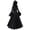 Black, variant on Levmjia Women's Hooded Maxi Dress Long Sleeve Gothic Lace Up Front Evening Party Dress with Flare Sleeves Solid Color Winter Dress