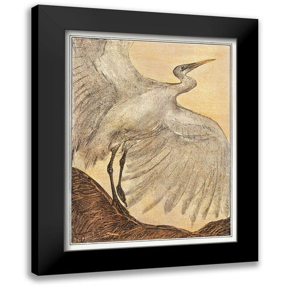 Hoytema, Theo van 12x14 Black Modern Framed Museum Art Print Titled - Egret
