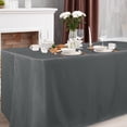 thumbnail image 2 of LAICAIW 2 Pack Table Clothes for 6 Foot Rectangle Tables-Water Resistant Washable Fabric Polyester Rectangle Table Cover Protector for Wedding, Banquet and Trade Shows, 72L x 30W Inches, Dark Grey, 2 of 7