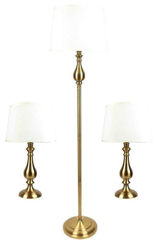 Urbanest Mckinley 3 Piece Table And Floor Lamp Set Antique Gold Com 3 Piece Table And Floor Lamp Set, Gold Floor Lamp And Table Set