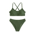 thumbnail image 3 of Jacenvly Two Piece Swimsuit Toddler Clearance Soft Satiny Girls Swimsuit Bikini Swimsuit Spaghetti Strap Bathing Suit Outfits Quick Dry Swimwear Two Piece Swimsuits 8-14 Years 8Y Green, 3 of 6