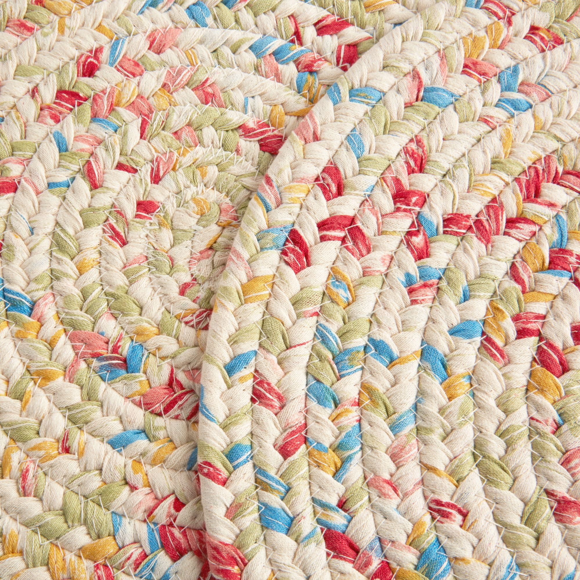 (2 pack) The Pioneer Woman Sweet Rose Braided Placemat, Multicolor, 15" Round