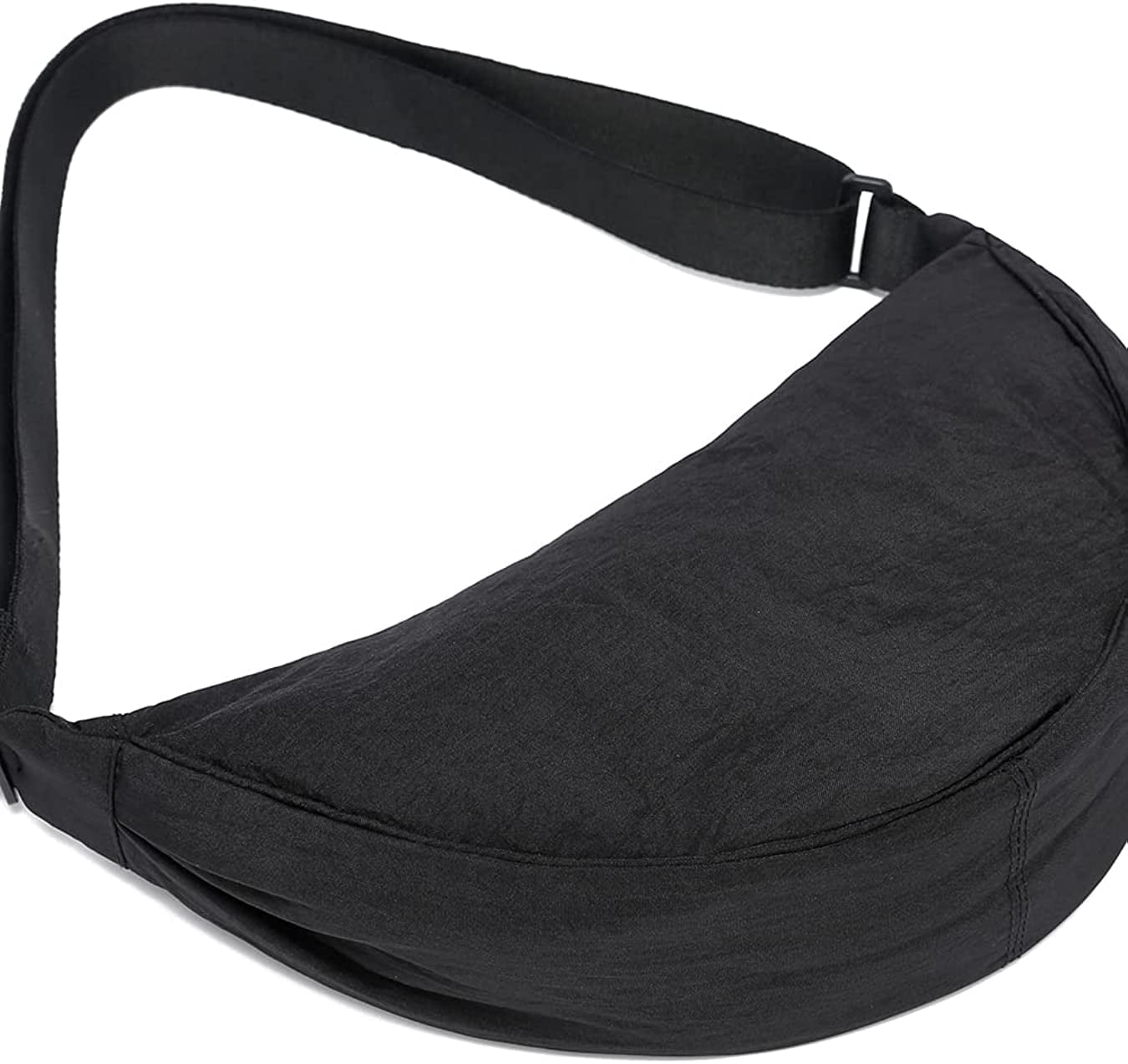Moyyi Crescent Bag Crossbody, Large Lightweight Nylon Dumpling Bag for Women, Adjustable Strap Half Moon Bags