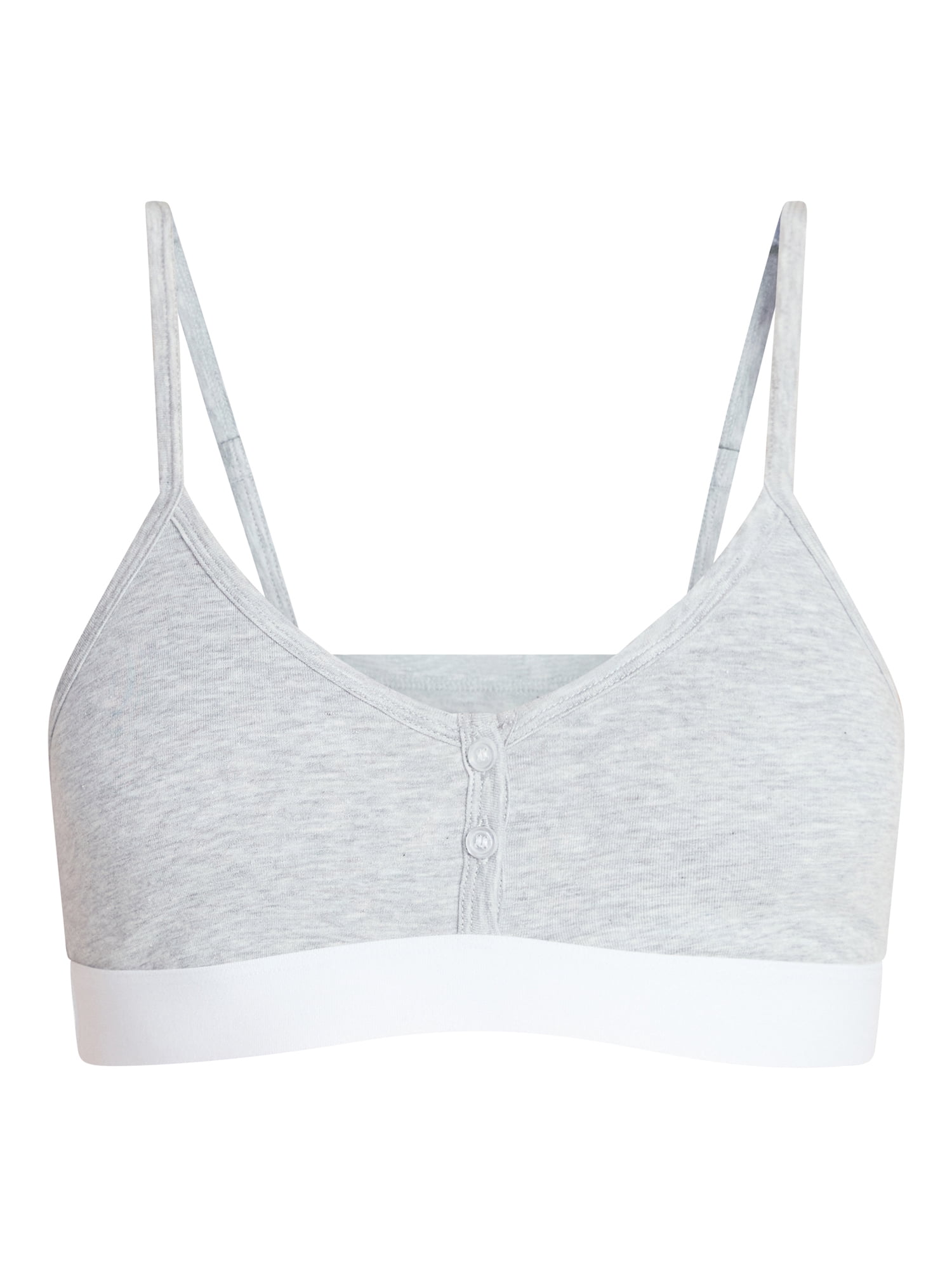No Boundaries Women's Cotton Jersey Triangle Bralette w/Buttons Sizes XS-XXXL