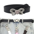 thumbnail image 2 of URTERYSER Shinning Waist Belts with Heart&Butterfly Buckle for Rock Fan Adjust Belt for Teens Female Jeans Skirt Pink, 2 of 8