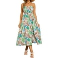 thumbnail image 2 of Vestido floral casual largo con tirantes sin mangas para mujer Inspire Chic L Verde, 2 of 6
