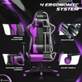 thumbnail image 5 of Homall Gaming Chair Office Chair High Back Computer Chair Leather Desk Chair Racing Executive Ergonomic Adjustable Swivel Task Chair with Headrest and Lumbar Support, Purple, 5 of 7