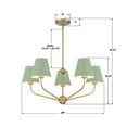 thumbnail image 3 of XAV-B9315-VG-GR Crystorama Lighting Xavier - 5 Light Chandelier-12.5 Inch Tall and 28 Inch Wide-Vibrant Gold/Green Finish, 3 of 6