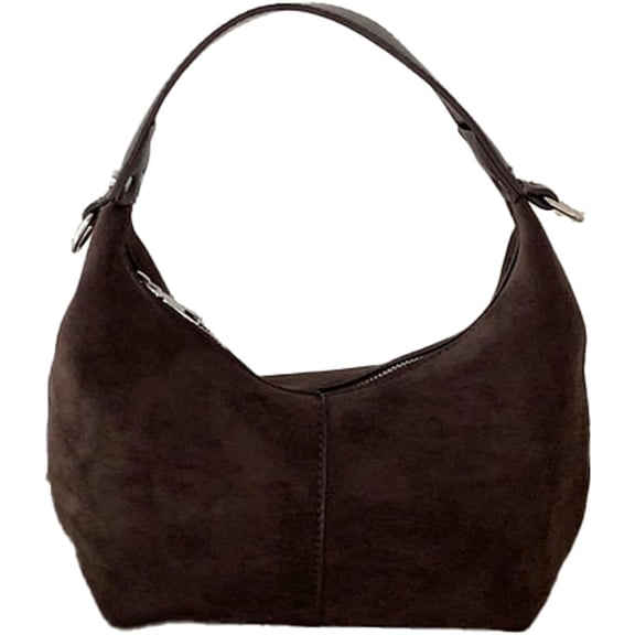 Zhengup Women's Shoulder Bag Small Tote Bag Underarm Vegan Leather Handbag Suede Purse Satchel Work Travel Dating