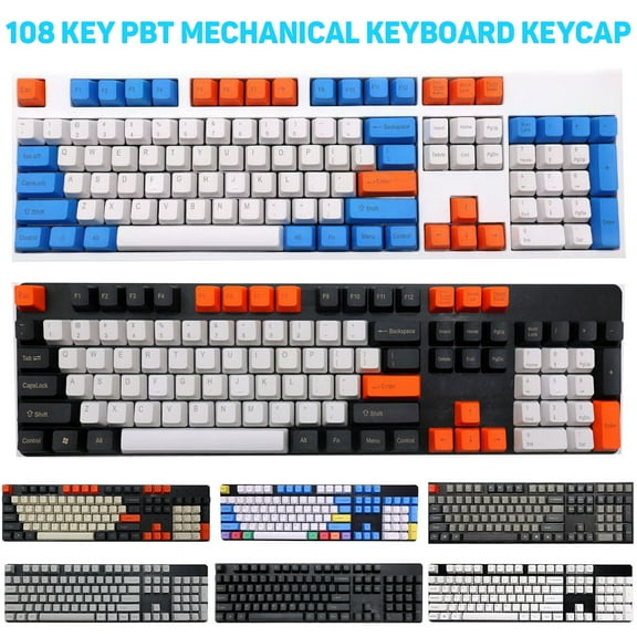 SPRING PARK 108Pcs/Set PBT Color Matching Key Cap Keycaps for Cherry MX Mechanical Keyboard