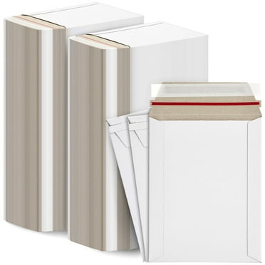 500-Pack Rigid Mailers That Stay Flat 6x8 with Self Adhesive Seal, Bulk White Cardboard Envelopes Sleeves for Shipping Photo, Documents, Art Prints, Business, Office Supplies