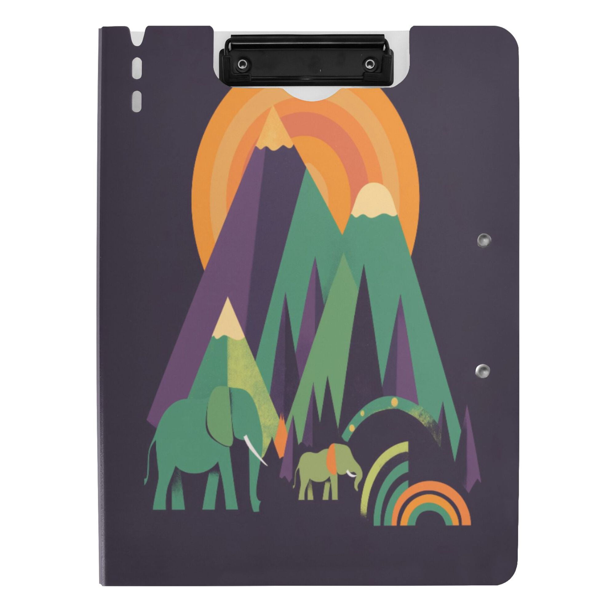 FORMRS A4 Clipboard Folder with Pen Holder Horizontal Foldable School Office Binder, Abstract Animals
