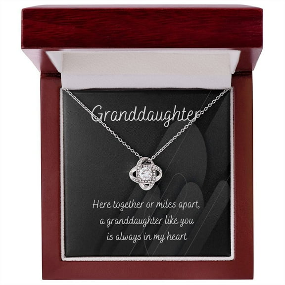 Granddaughter Gift Necklace, Love Knot Gift Necklace, Birthday Gift Necklace For Granddaughter, Gift From Grandma, Grandpa, Graduation Gift Necklace