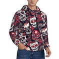 thumbnail image 2 of Naloa Rose Flowers Men's Casual Hooded Collar Drawstring Hoodies Pullover Sweatshirts Casual Long Sleeve Shirts-4X-Large, 2 of 7