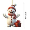 thumbnail image 3 of Zhourta Acrylic Christmas Snowman with Red Scarf and Hat decoration Ornaments 2D Flat Christmas Pendant Christmas Tree Pendant, 3 of 6