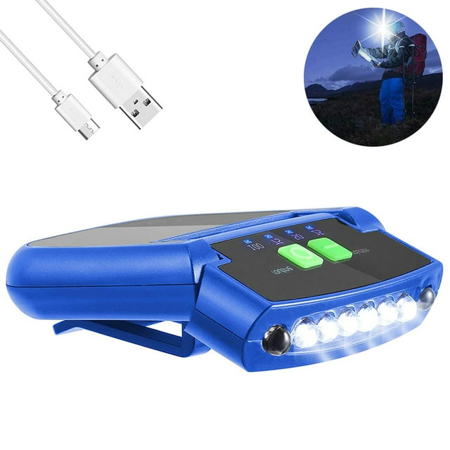1 Pieces LED Clip on Cap Lights USB Rechargeable Cap Flashlight Clip Waterproof Ultra Bright Hands-Free Hat Light Flashlight Headlamp for Fishing Camping Hand Work