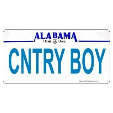 Design It Yourself Custom Alabama Plate. Free Personalization on Plate