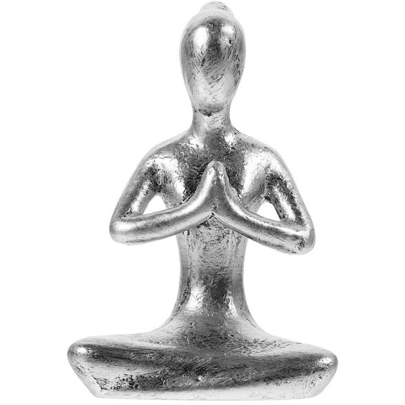 Supvox Home Decor Sculptures Thinker Statue Silver Resin 1Pack Abstract Art