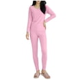 thumbnail image 1 of Timegard Ensembles de Pyjamas pour Femmes 2 Pcs Col Rond Manches Longues Haut Pantalon Automne Décontracté Ajusté Confortable Tenues de Pjs, 1 of 6