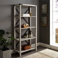 thumbnail image 3 of Pemberly Row 64" Metal X Bookcase in White Oak, 3 of 4