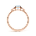 thumbnail image 2 of Angara Natural 0.8 Ct. Aquamarine with Diamond Classic Ring in 14K Rose Gold for Women (Ring Size: 3.5), 2 of 10