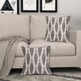 thumbnail image 2 of Boho Pillow Covers 18x18 Set of 2 Bohemian Ethnic Black Geometric Herringbone Print Decorative Throw Pillows Outdoor Pillowcase Square Linen Farmhouse Cushion Case Decor for Couch Sofa Bed, 2 of 6