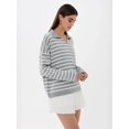 thumbnail image 4 of Striped Knitwear Polo Shirt Sweater, 4 of 5