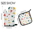 thumbnail image 2 of Yayeee Oven Mitts and Pot Holder Set of 2 Heat Resistant Kitchen Gloves Baking Hot Pad, Retro Shapes, 2 of 5