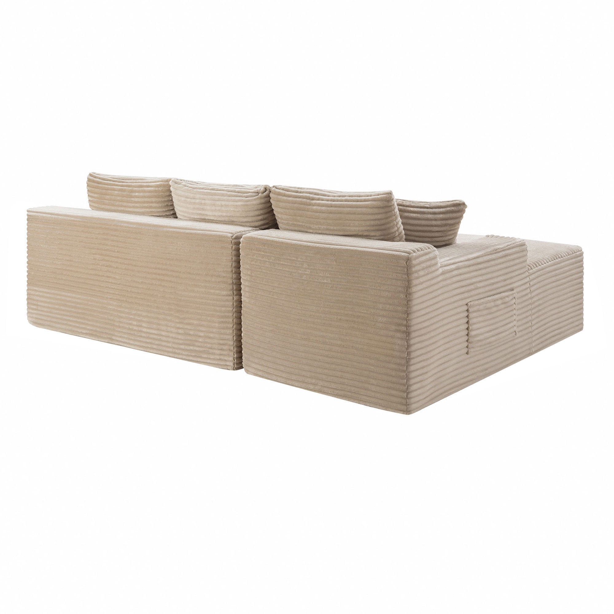 Leumius 106" Sectional Sofa Couch with Deep Seat,U-Shaped Cloud Modular Sleeper Couches for Living Room,Bedroom,Apartment,No Assembly Required,Camel-Left