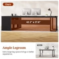 thumbnail image 7 of 78.7" L Shaped Executive Desk, Large Office Desk with Power Outlets & File Cabinet, Corner Computer Desk with 3 Drawers & Storage Shelves, Modern Workstation (Black), 7 of 7