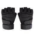thumbnail image 1 of Guantes tácticos de medio dedo para deportes al aire libre, protección y calidez (negro, talla XL), 1 of 5