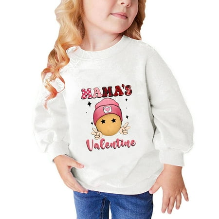 

Geire Children Comfy Cotton Sweatshirt Casual Letter Printed Long Sleeve Crew Collar Top Loose Pullover Sweatershirts for 2-10 Years