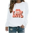 thumbnail image 2 of Meichang T-Shirt de la Saint-Valentin pour Femmes Mignon Cœur Graphique Hauts de Vacances Manches Longues Col Rond Sweat-Shirt Décontracté de Printemps, 2 of 3