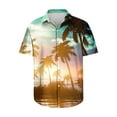 thumbnail image 4 of Pisexur Chemises Hawaïennes Tropicales pour Hommes Coupe Régulière Col Rabattu Chemises de Plage Hauts Été Imprimé Cocotier Chemisiers Boutonnés Manches Courtes Mode Décontractée Chemises pour Hommes Vacances à la Plage, 4 of 5
