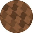 thumbnail image 1 of Ahgly Tapis Rond Lavable en Machine Intérieur Transitionnel Rouge Brun, 8 Pieds Rond, 1 of 7