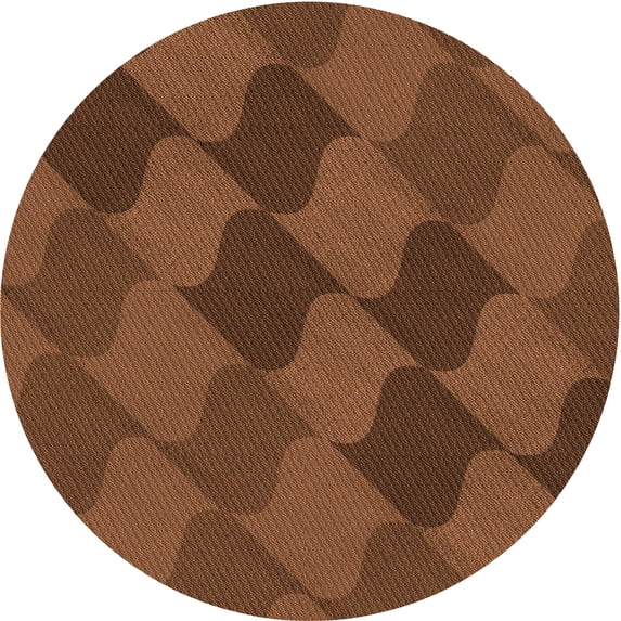 Ahgly Company Machine Washable Indoor Square Transitional Red Brown Area Rugs, 3' Square