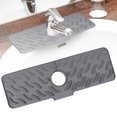 thumbnail image 1 of Silicone Faucet Guard 5°Slope Kitchen Guard 17 Inch Faucet Mat For Kitchen Silicone Draining Mat For Kitchen Bathroom (grey) Foldable Dish Rack Dish Pans for Washing with Stainless Steel Utensil Rack, 1 of 7