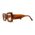 thumbnail image 3 of Womens Mod Rectangle Inset Fancy Pattern Frame Sunglasses Brown Light Brown, 3 of 4