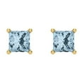 thumbnail image 3 of 0.5 ct Screw-Back Stud Earrings for Women | 3.5mm Princess Cut Natural Sky Blue Topaz | 18K Yellow Gold, 3 of 5